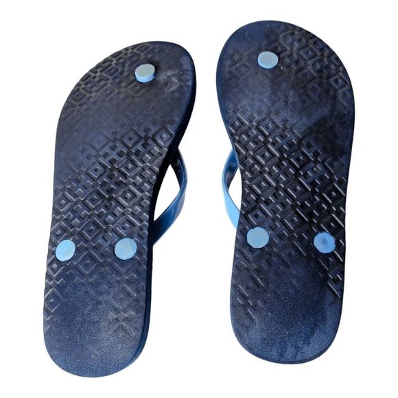 TORY BURCH Thin Flip Flop in Navy Mixed Logo Size 6 - Picture 6 of 6